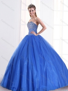 Sequined Royal Blue 2015 Quinceanera Dress with Sweetheart