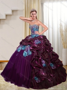 2015 Wonderful Multi Color Quinceanera Dresses with Pick Ups and Appliques