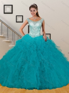 Hot Sales Appliques and Ruffles Baby Blue Quinceanera Dresses for 2015