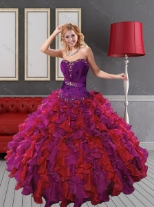 2015 Gorgeous Ruffles and Beading Quinceanera Dresses in Multi Color