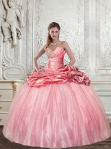 Detachable and Super Hot Baby Pink Sweet 15 Dress with Beading