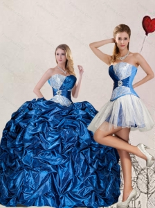 Detachable Sweetheart Blue Quinceanera Dress with Pick Up
