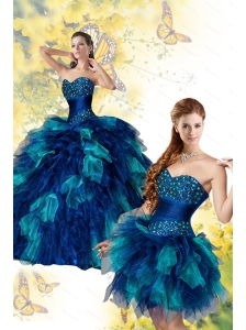 New Arrival Exqusite Mult Color Quinceanera Dress with Beading and Ruffles