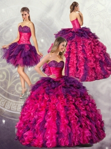 New Arrival  The Most Popular Ball Gowns Sweetheart Detachable Quincenera Dresses