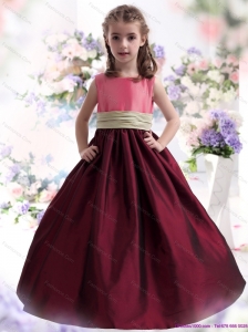 Perfect Multi Color Ruffled 2015 Little Girl Pageant Dress with Sash