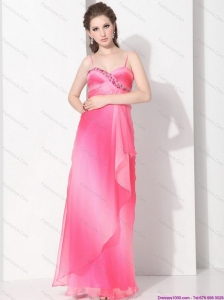 Elegant 2015 Spaghetti Straps Prom Dress in Multi Color