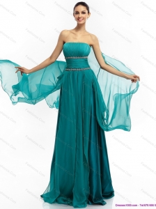 Modest 2015 Inexpensive Strapless Prom Dress with Ruching and Beading