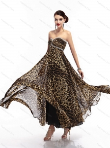 Cheap Sweetheart Leopard Floor Length Christmas Party Dress for 2015
