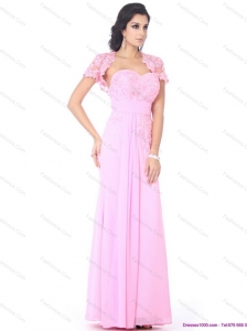 Cute Beading Sweetheart Ruching Plus Size Prom Dresses in Baby Pink
