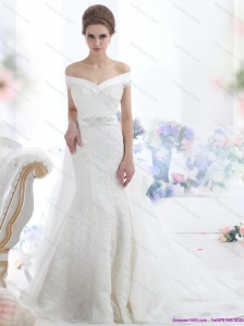 2015 New Off the Shoulder Beading Wedding Dress