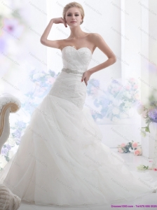 2015 Gorgeous Sweetheart Beach Wedding Dress with Beading