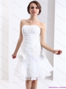 2015 Short Strapless Wedding Dress with Knee-length