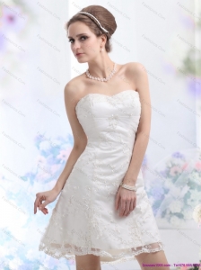 2015 Short Sweetheart Wedding Dress with Lace