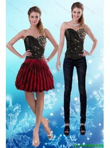 2015 Detachable Flirting Sweetheart Multi Color Prom Dress with Beading and Ruffles