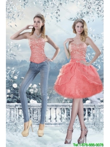 Detachable Fashionable 2015 Sweetheart Knee Length Prom Dress with Beading