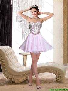 2015 Cheap Sweetheart Mini Length Prom Dress with Rhinestones
