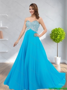 2015 Discount Beading Empire Sweetheart Prom Dresses in Baby Blue
