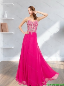 2015 Romantic Sweetheart Floor Length Prom Dresses with Sequins