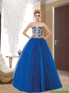 New Arrivals 2015 Sweetheart Appliques Prom Dress in Royal Blue