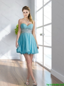 2015 Exclusive Sweetheart Mini Length Cheap Bridesmaid Dress with Beading