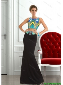 Gorgeous 2015 Column Scoop Printed Cheap Bridesmaid Dresses with Beading