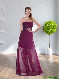 Perfect Ruching and Belt Strapless Prom Dress for 2015 Spring