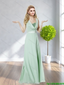 Perfect Strapless Belt 2015 Long Prom Dress in Apple Green