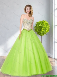 2015 Sophisticated Sweetheart Beading Bridesmaid Dresses in Spring Green