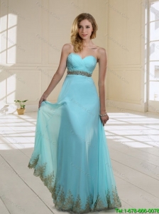 2015 Elegant Sweetheart Floor Length Bridesmaid Dress with Appliques