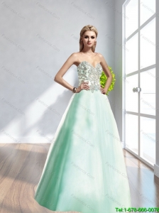 Elegant Appliques Sweetheart 2015 Prom Dress in Apple Green