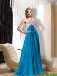 The Most Popular Halter Top 2015 Prom Dress with Beading and Ruching