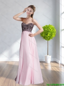 2015 Cheap Sweetheart Appliques Floor Length Prom Dresses in Peach