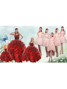 2015 Elegant Ruffles Multi Color Sweet 15 Dresse and Pretty Short Dama Dresses and Beading and Ruffles Little Girl Dress