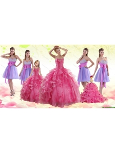 Coral Red Strapless Beading Sweet 16 Dress and  Sweetheart Beading Prom Dresses and Halter Top Little Girl Dress