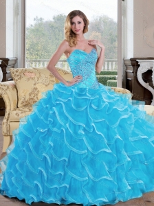 Custom Made Ball Gown Sweetheart Quinceanera Dress with Beading