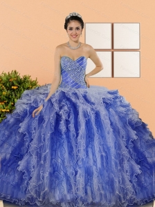 Custom Made Beading and Ruffles Sweet 15 Dresses in Multi Color