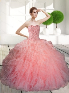 Decent Ball Gown Beading and Ruffles Sweet 16 Dresses for 2015