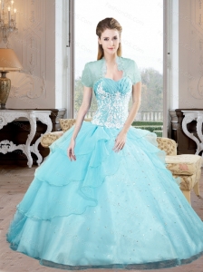 Pretty Sweetheart 2015 Quinceanera Gown with Appliques and Beading
