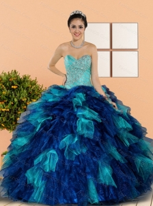 Pretty Sweetheart Beading and Ruffles Quinceanera Dresses in Multi Color