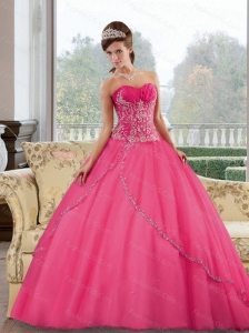 Pretty Sweetheart Floor Length 2015 Quinceanera Gown with Appliques