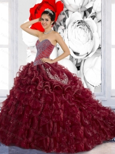 Pretty Sweetheart Ruffles and Appliques Quinceanera Dresses for 2015