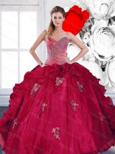 2015 Cute  Sweetheart Ball Gown Quinceanera Dresses with Appliques