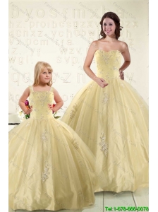 Latest Appliques Princesita Dress in Light Yellow For 2015
