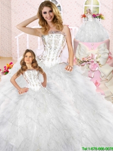 New Arrival White Princesita Dress with Appliques and Ruffles For 2015