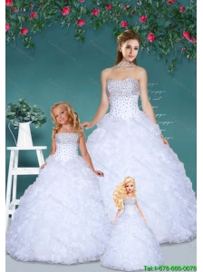 Fashionable and Affordable White Princesita Dress with Beading and Ruffles