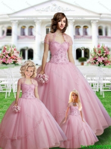Unique Sweetheart Appliques Light Pink Princesita Dress