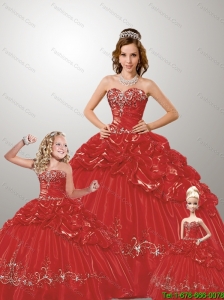 Fashionable Sweetheart Appliques Red Dresses for Princesita