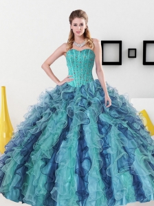 Discount Beading and Ruffles Sweetheart Sweet 16 Dress for 2015