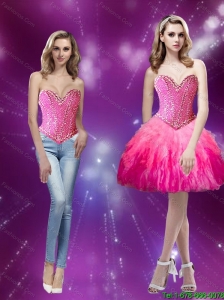 Beading and Ruffles Sweetheart 2015 Detachable Prom Dress in Multi Color