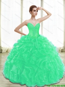 Perfect Appliques Quinceanera Dresses in Turquoise for 2015